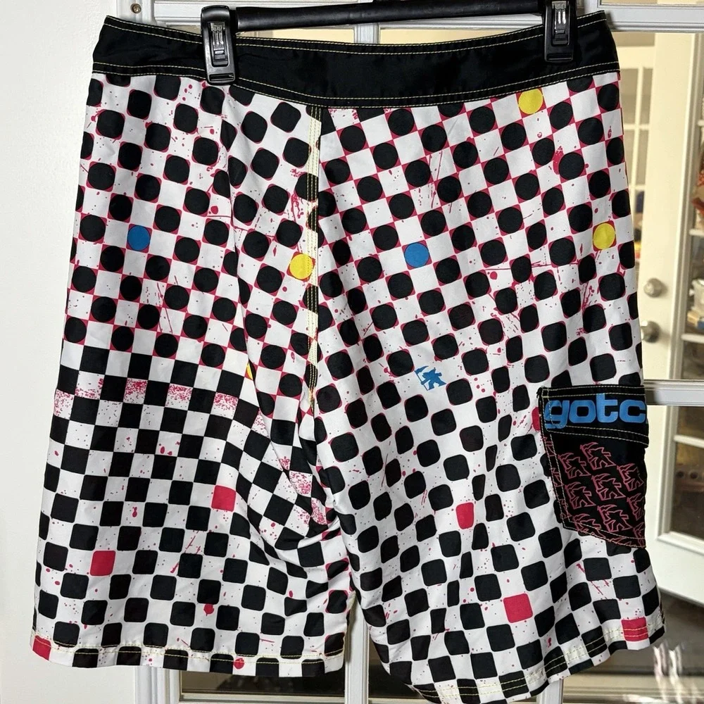 Gotcha Size 32 Checkerboard Board Shorts